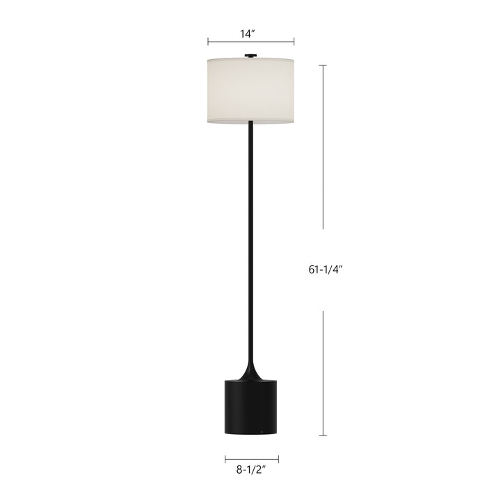 Issa One Light Floor Lamp White/Ivory Linen-Lamps-Alora-Lighting Design Store