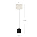 Issa One Light Floor Lamp White/Ivory Linen-Lamps-Alora-Lighting Design Store