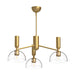 Jude Three Light Chandelier Brushed Gold/Clear Glass-Mid. Chandeliers-Alora-Lighting Design Store