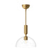 Jude One Light Pendant Brushed Gold/Clear Glass-Pendants-Alora-Lighting Design Store