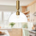 Jude One Light Pendant Brushed Gold/Clear Glass-Pendants-Alora-Lighting Design Store