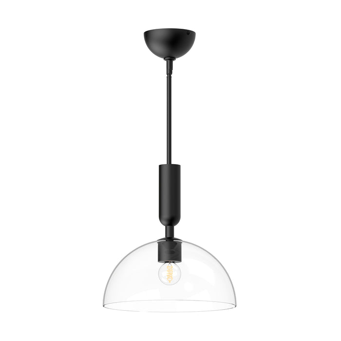 Jude One Light Pendant Clear Glass/Matte Black-Pendants-Alora-Lighting Design Store