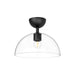 Jude One Light Semi-Flush Mount Clear Glass/Matte Black-Semi-Flush Mts.-Alora-Lighting Design Store