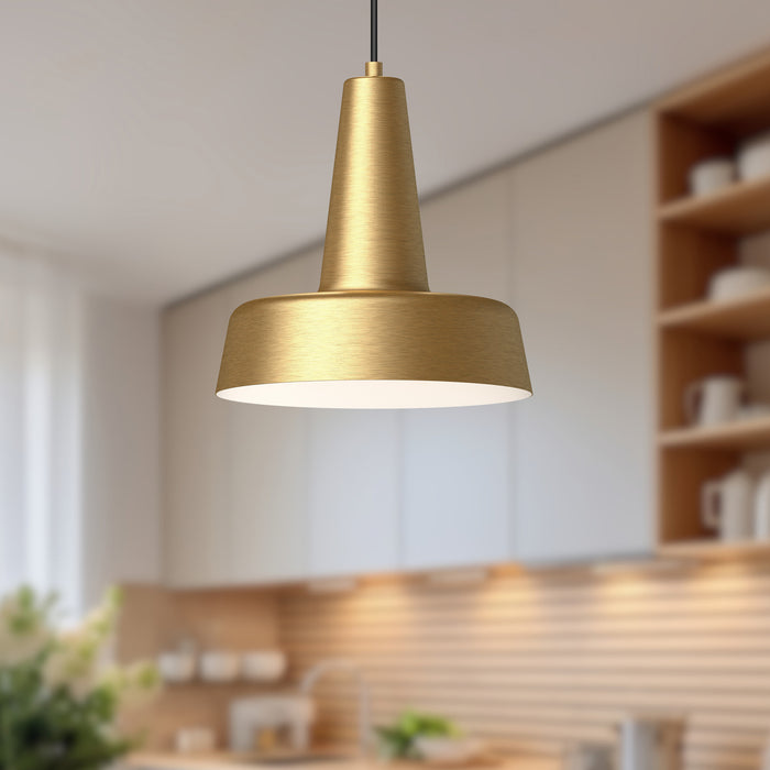 Juliana One Light Pendant Brushed Gold-Pendants-Alora-Lighting Design Store