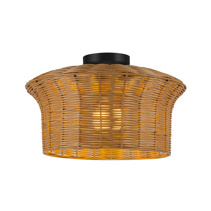 Kai One Light Semi-Flush Mount Matte Black-Semi-Flush Mts.-Alora-Lighting Design Store