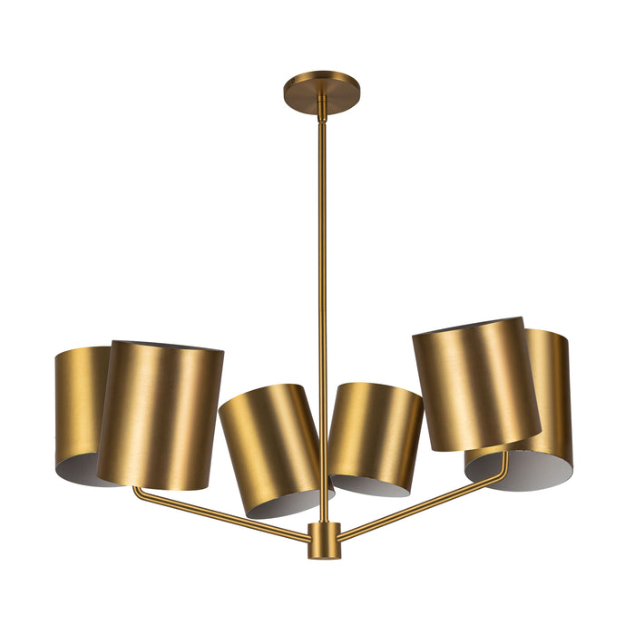 Keiko Six Light Chandelier Brushed Gold-Mid. Chandeliers-Kuzco Lighting-Lighting Design Store