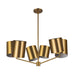 Keiko Six Light Chandelier Brushed Gold-Mid. Chandeliers-Kuzco Lighting-Lighting Design Store