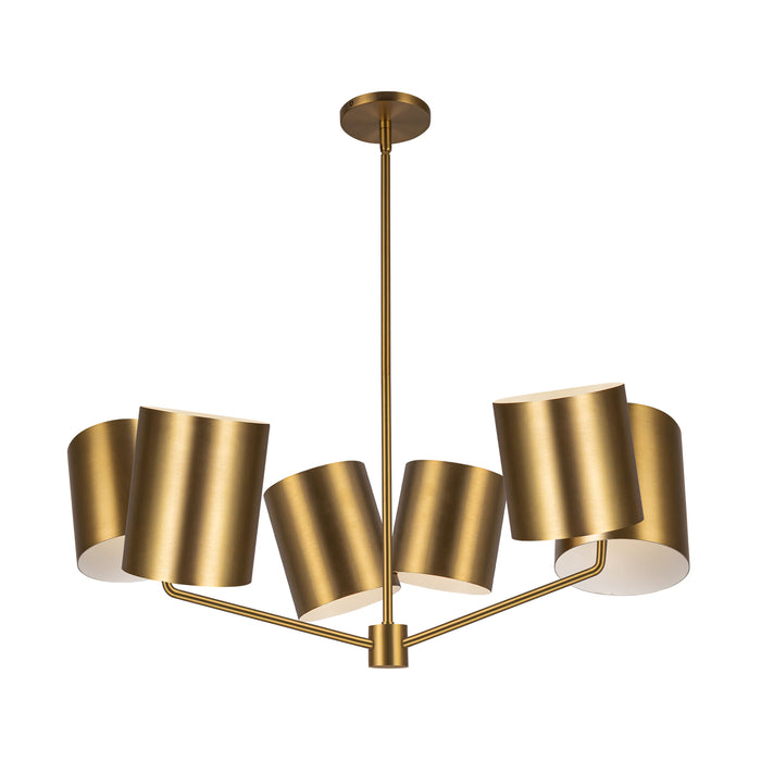 Keiko Six Light Chandelier Brushed Gold-Mid. Chandeliers-Kuzco Lighting-Lighting Design Store