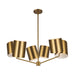 Keiko Six Light Chandelier Brushed Gold-Mid. Chandeliers-Kuzco Lighting-Lighting Design Store