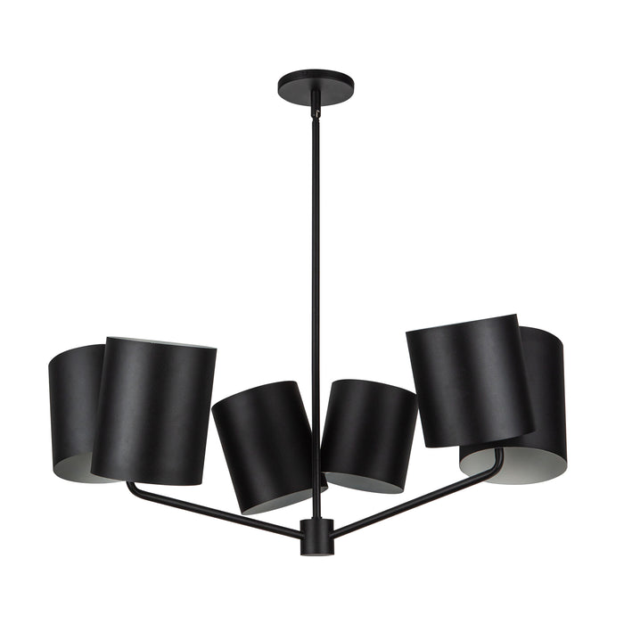 Keiko Six Light Chandelier Black-Mid. Chandeliers-Kuzco Lighting-Lighting Design Store