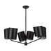 Keiko Six Light Chandelier Black-Mid. Chandeliers-Kuzco Lighting-Lighting Design Store