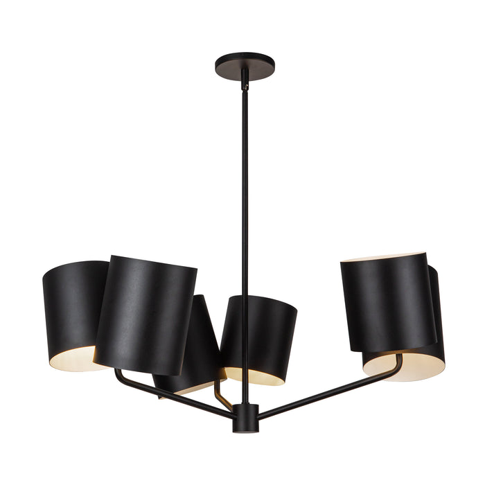 Keiko Six Light Chandelier Black-Mid. Chandeliers-Kuzco Lighting-Lighting Design Store
