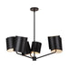 Keiko Six Light Chandelier Black-Mid. Chandeliers-Kuzco Lighting-Lighting Design Store