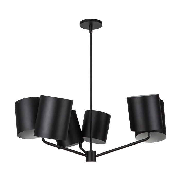 Keiko Six Light Chandelier Black-Mid. Chandeliers-Kuzco Lighting-Lighting Design Store