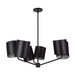 Keiko Six Light Chandelier Black-Mid. Chandeliers-Kuzco Lighting-Lighting Design Store
