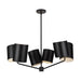 Keiko Six Light Chandelier Black-Mid. Chandeliers-Kuzco Lighting-Lighting Design Store