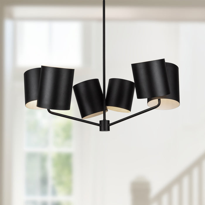 Keiko Six Light Chandelier Black-Mid. Chandeliers-Kuzco Lighting-Lighting Design Store