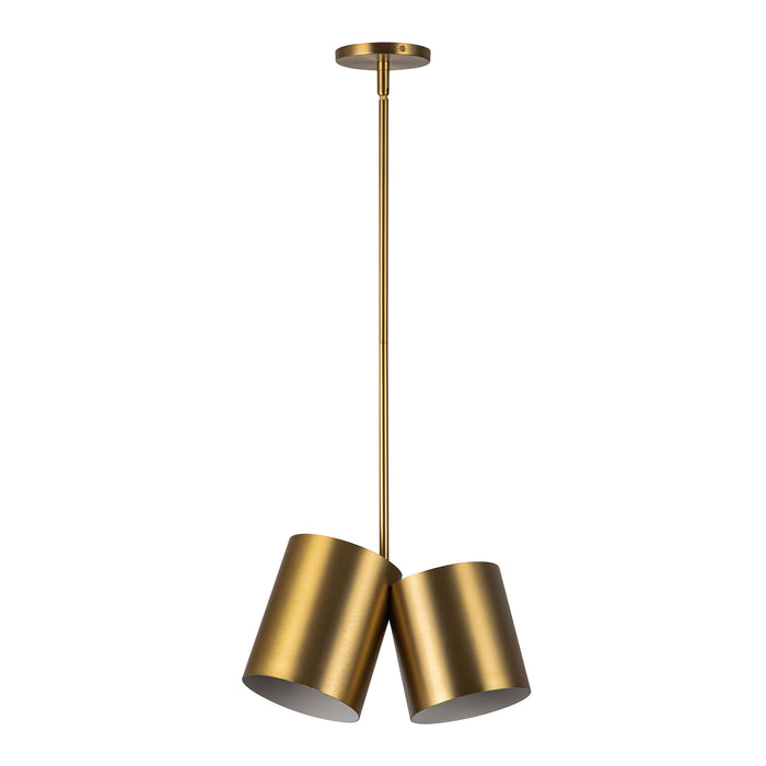 Keiko Two Light Pendant Brushed Gold-Mini Chandeliers-Kuzco Lighting-Lighting Design Store