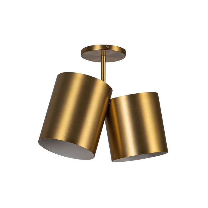 Keiko Two Light Semi-Flush Mount Brushed Gold-Semi-Flush Mts.-Kuzco Lighting-Lighting Design Store