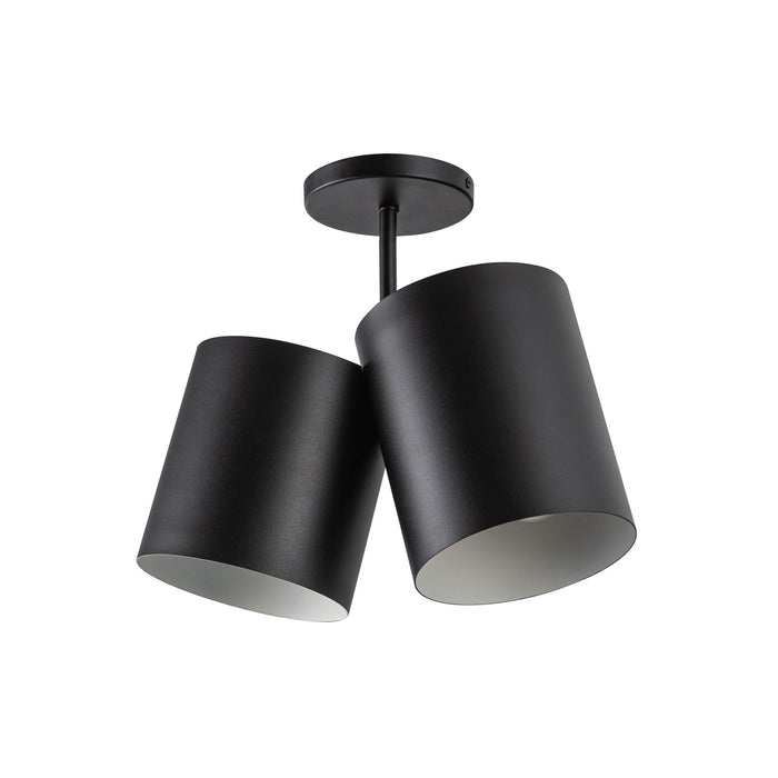 Keiko Two Light Semi-Flush Mount Black-Semi-Flush Mts.-Kuzco Lighting-Lighting Design Store