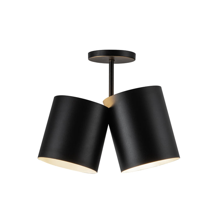 Keiko Two Light Semi-Flush Mount Black-Semi-Flush Mts.-Kuzco Lighting-Lighting Design Store