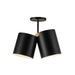 Keiko Two Light Semi-Flush Mount Black-Semi-Flush Mts.-Kuzco Lighting-Lighting Design Store