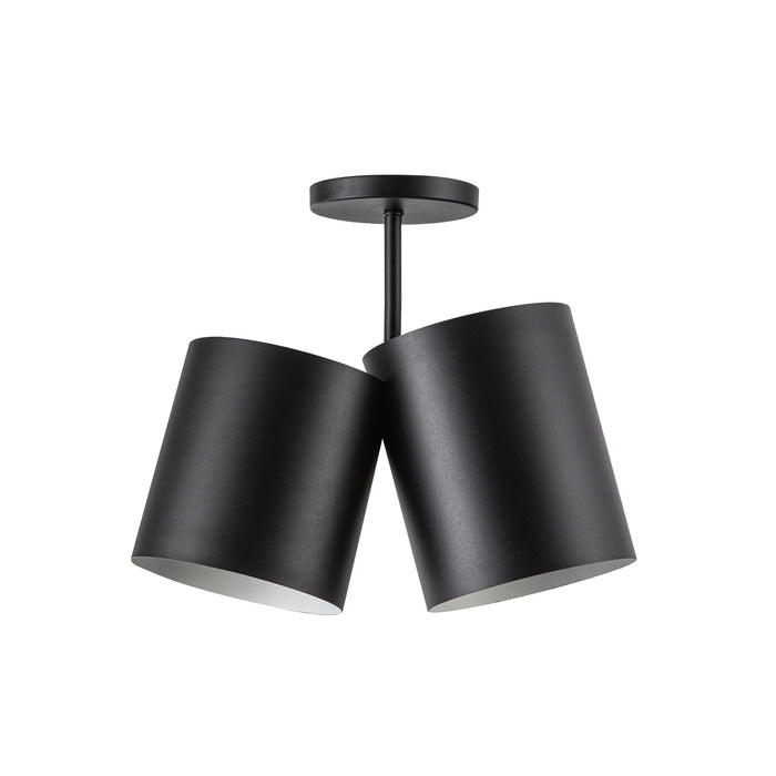 Keiko Two Light Semi-Flush Mount Black-Semi-Flush Mts.-Kuzco Lighting-Lighting Design Store