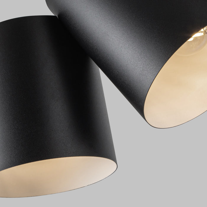 Keiko Two Light Semi-Flush Mount Black-Semi-Flush Mts.-Kuzco Lighting-Lighting Design Store