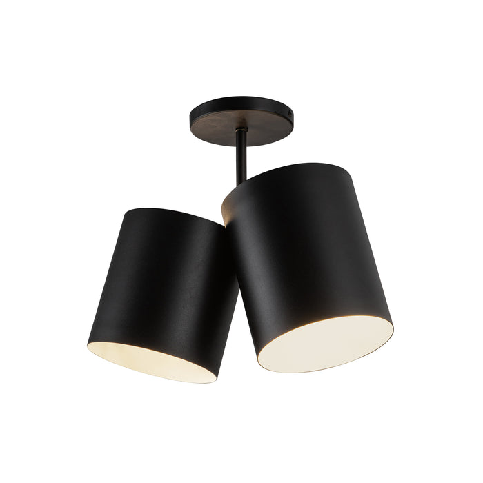 Keiko Two Light Semi-Flush Mount Black-Semi-Flush Mts.-Kuzco Lighting-Lighting Design Store