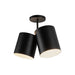 Keiko Two Light Semi-Flush Mount Black-Semi-Flush Mts.-Kuzco Lighting-Lighting Design Store