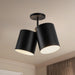 Keiko Two Light Semi-Flush Mount Black-Semi-Flush Mts.-Kuzco Lighting-Lighting Design Store
