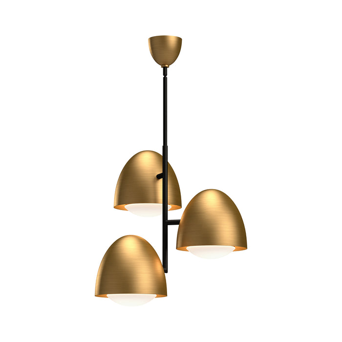 Kenji One Light Chandelier Aged Gold/Opal Matte Glass-Mid. Chandeliers-Alora-Lighting Design Store