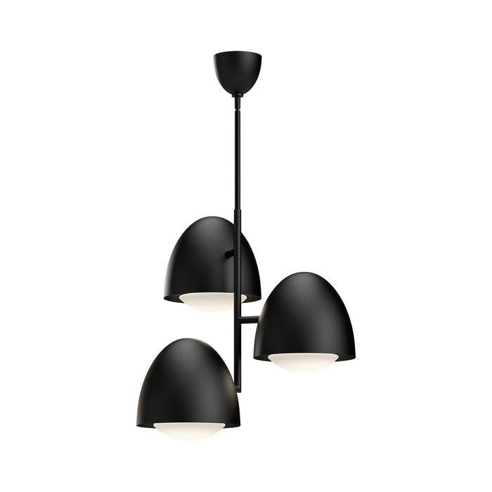 Kenji One Light Chandelier Matte Black/Opal Matte Glass-Mid. Chandeliers-Alora-Lighting Design Store