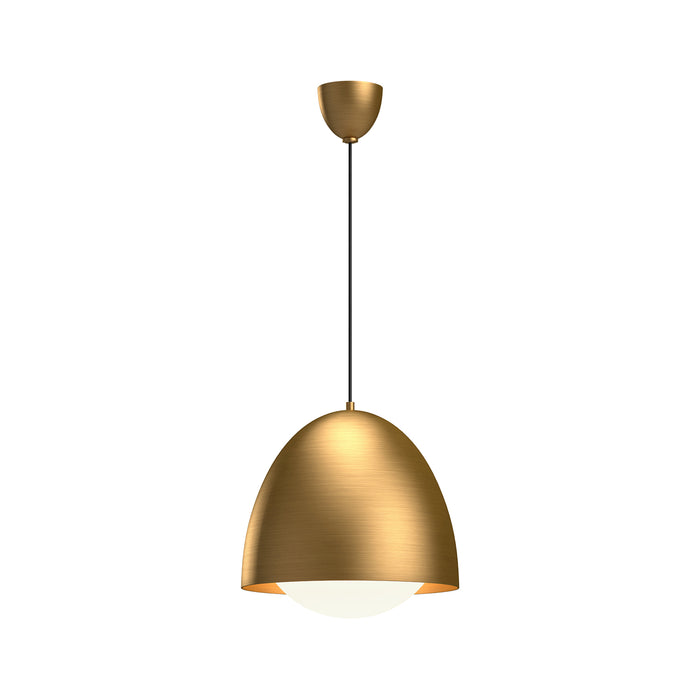 Kenji One Light Pendant Aged Gold/Opal Matte Glass-Pendants-Alora-Lighting Design Store