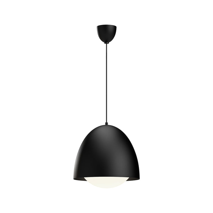 Kenji One Light Pendant Matte Black/Opal Matte Glass-Pendants-Alora-Lighting Design Store