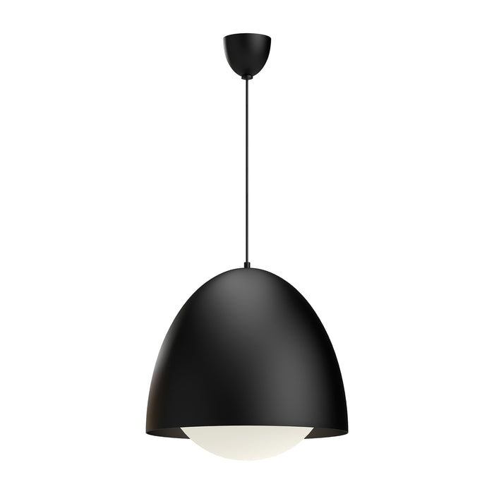 Kenji One Light Pendant Matte Black/Opal Matte Glass-Pendants-Alora-Lighting Design Store