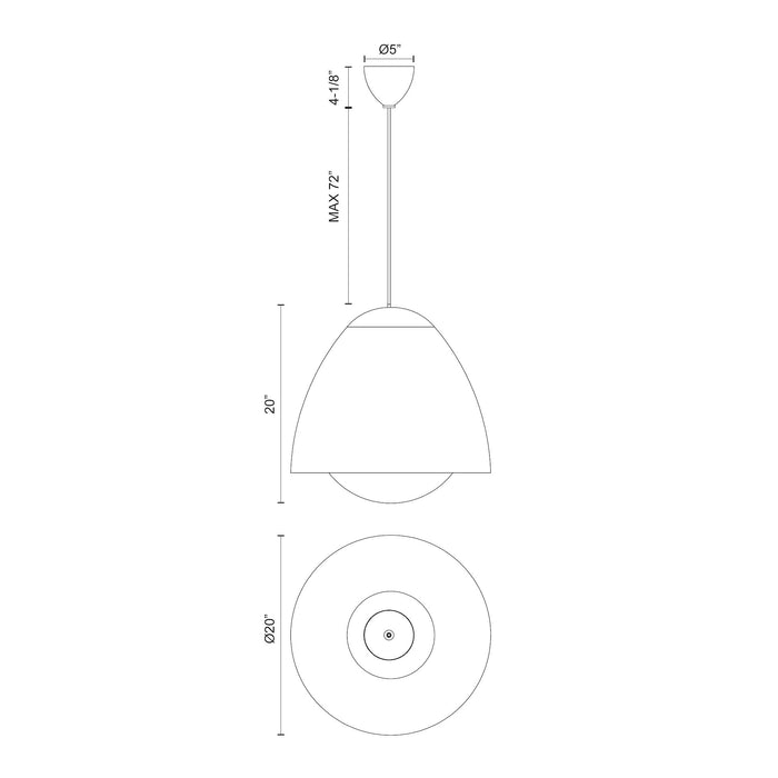 Kenji One Light Pendant Matte Black/Opal Matte Glass-Pendants-Alora-Lighting Design Store