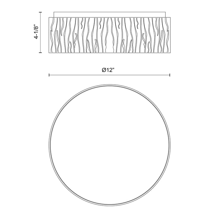Kensington LED Flush Mount Vintage Brass-Flush Mounts-Alora-Lighting Design Store