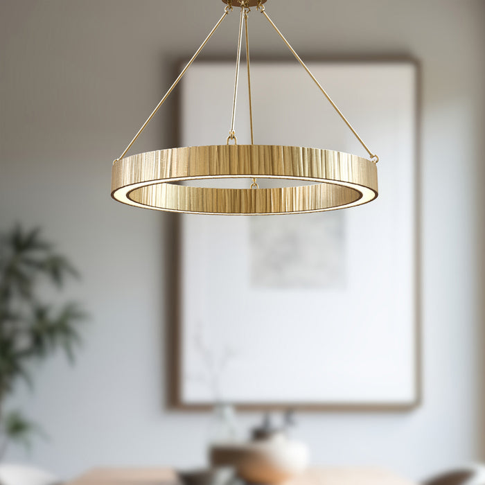 Kensington LED Island Pendant Vintage Brass-Pendants-Alora-Lighting Design Store