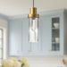 Kent One Light Pendant Brushed Gold/Clear Ribbed Glass-Mini Pendants-Alora-Lighting Design Store