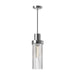 Kent One Light Pendant Chrome/Clear Ribbed Glass-Mini Pendants-Alora-Lighting Design Store
