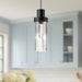 Kent One Light Pendant Clear Ribbed Glass/Matte Black-Mini Pendants-Alora-Lighting Design Store