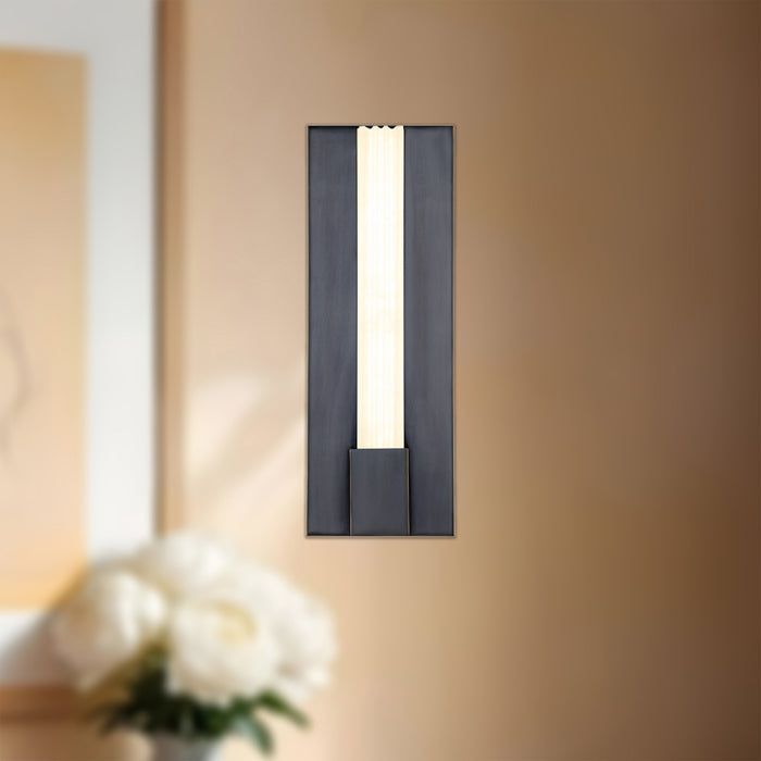 Kismet LED Vanity Urban Bronze/Alabaster-Sconces-Alora-Lighting Design Store