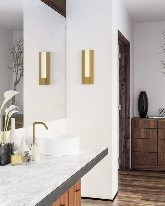 Kismet LED Vanity Vintage Brass/Alabaster-Sconces-Alora-Lighting Design Store