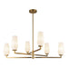 Krysta Six Light Chandelier Brushed Gold/Opal Glass-Mid. Chandeliers-Alora-Lighting Design Store