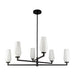 Krysta Six Light Chandelier Matte Black/Opal Glass-Mid. Chandeliers-Alora-Lighting Design Store