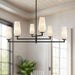 Krysta Six Light Chandelier Matte Black/Opal Glass-Mid. Chandeliers-Alora-Lighting Design Store