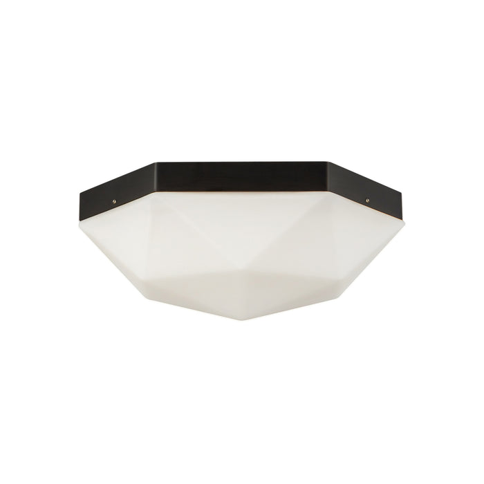 Krysta Two Light Flush Mount Matte Black/Opal Glass-Flush Mounts-Alora-Lighting Design Store