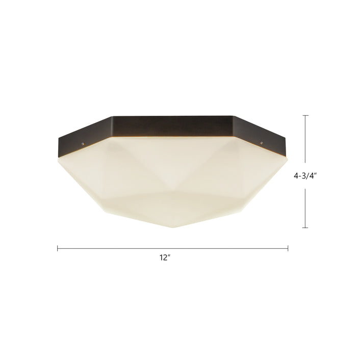 Krysta Two Light Flush Mount Matte Black/Opal Glass-Flush Mounts-Alora-Lighting Design Store
