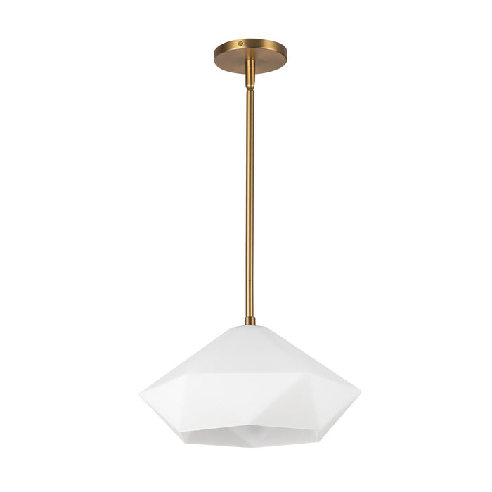 Krysta One Light Pendant Brushed Gold/Opal Glass-Pendants-Alora-Lighting Design Store